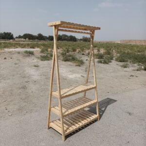 رگال لباس چوبی مدل سه طبقه سرخ پوستی